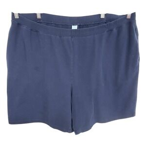 Catherines Plus Size 22W 24W Shorts 2X Suprema‎ Knit Navy Blue Lounge Casual 849